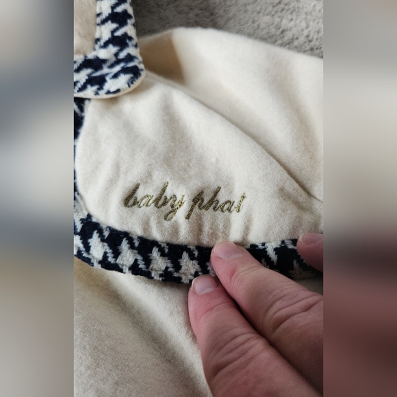 Women's Vintage Cream Hooded Jacket with Houndstooth Trim - Baby Phat - L - Picture 7 of 16